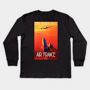 Vintage Travel Poster - Air France to Africa Kids Long Sleeve T-Shirt